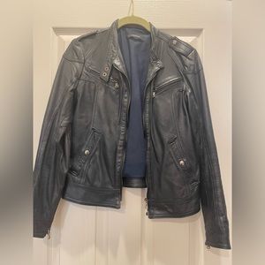 Beautiful Italian leather jacket in excellent condition. Dark blue